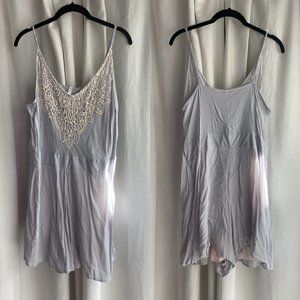 Blue and White Pinstripe Romper